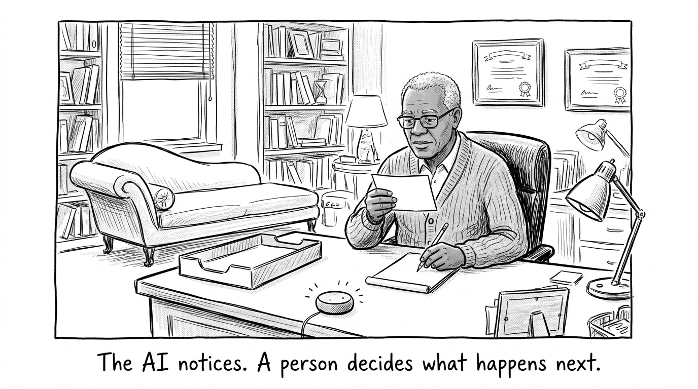Image for &ldquo;HoloMD's AI Flags Signs of Decline Between Psychiatric Visits. A Human Reviews Every One Before It Reaches a Doctor -- 491 Times So Far.&rdquo;