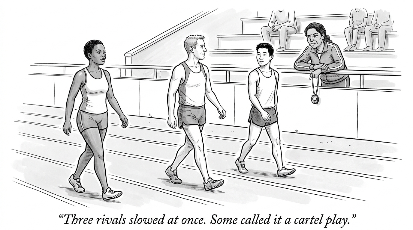 Image for &ldquo;Anthropic's CEO Called on the AI Industry to Deliberately Slow Itself Down. Sam Altman Agreed Within a Day. A Former White House AI Czar Called It a Cartel Play -- While a Ratings Agency Modeled, Not Predicted, a 35% Stock Crash If the Industry's Bet Goes Bad.&rdquo;