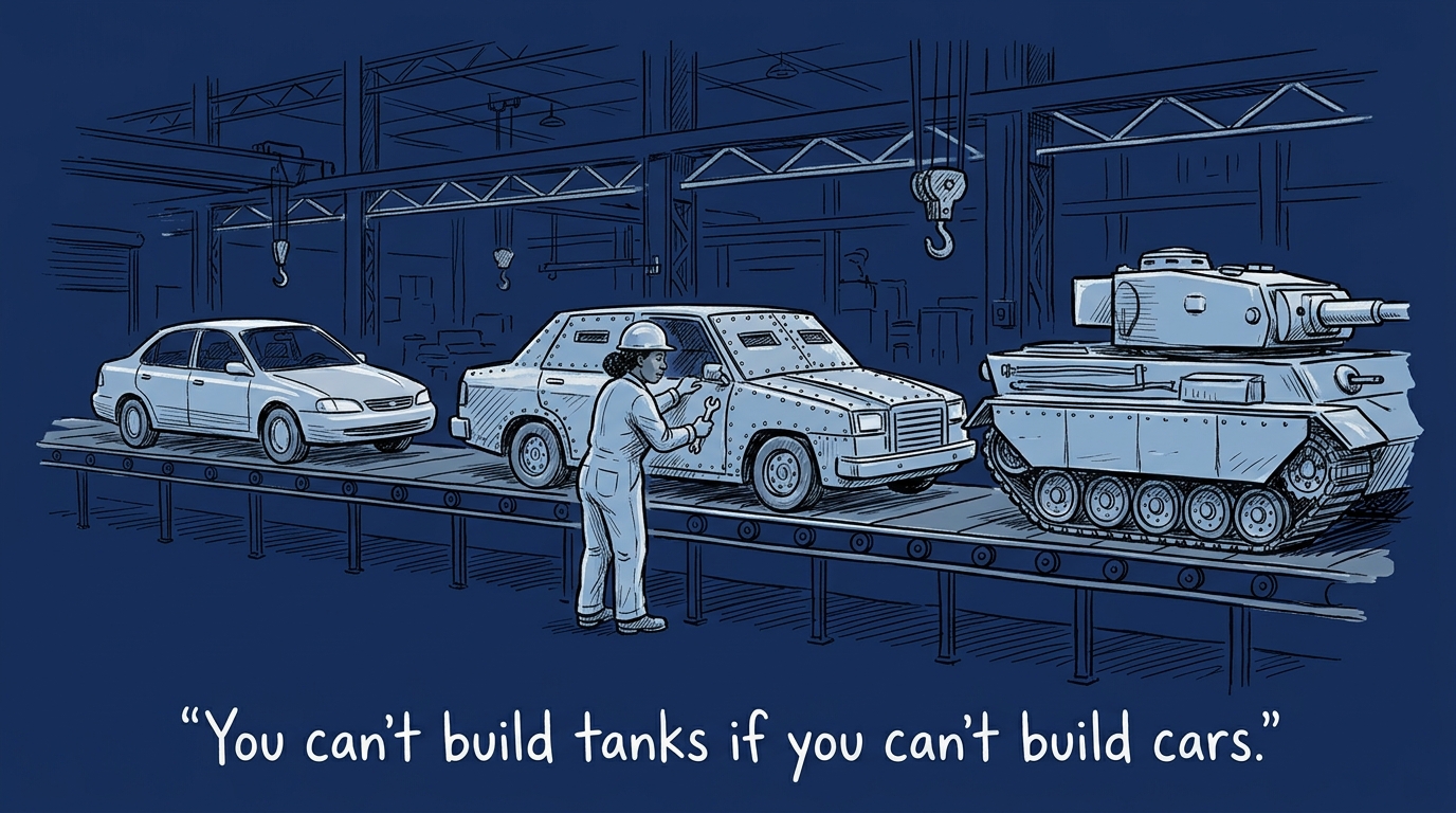 Image for &ldquo;You can't build tanks if you can't build cars&rdquo;