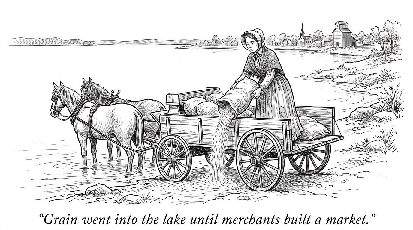 Image for &ldquo;Farmers Were Dumping Grain Into Lake Michigan. That's Why the World's Biggest Derivatives Exchange Is in Chicago.&rdquo;