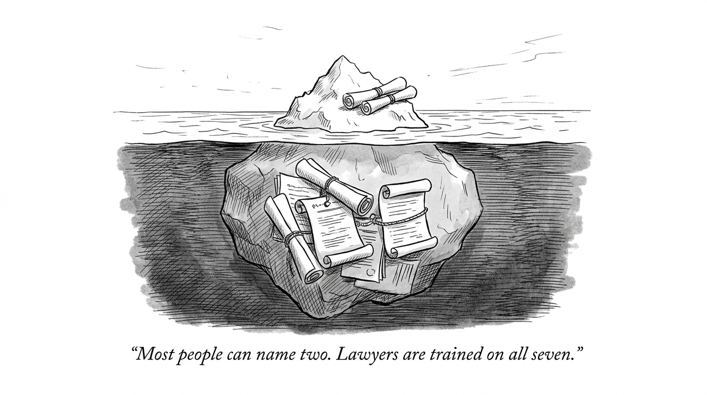 Image for &ldquo;Seven Documents Built America. Most People Can Name Two. Lawyers Are Trained on All Seven. Here Is What Each One Actually Does.&rdquo;