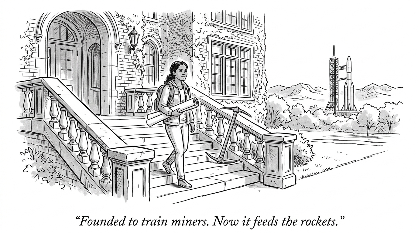 Image for &ldquo;The Colorado School of Mines Was Founded in 1874 for a Gold Rush That Ended Decades Ago. It Now Feeds the Country's Second-Largest Aerospace Cluster.&rdquo;