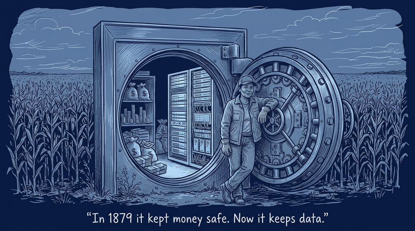 Image for &ldquo;Des Moines Has Built Its Economy Twice on the Same Bet: the Cheapest Place in America to Keep Something Safe.&rdquo;