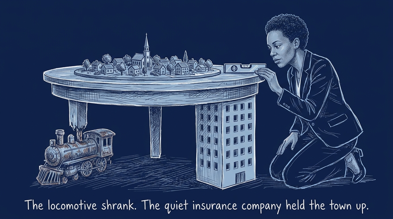 Image for &ldquo;Erie, Pennsylvania's Locomotive Plant Employed 5,000 People in 2012. It's Down to 1,400 After a Decade of Cuts and a Two-Month Strike. The City's Real Anchor Has Been a Century-Old Insurance Company the Whole Time.&rdquo;