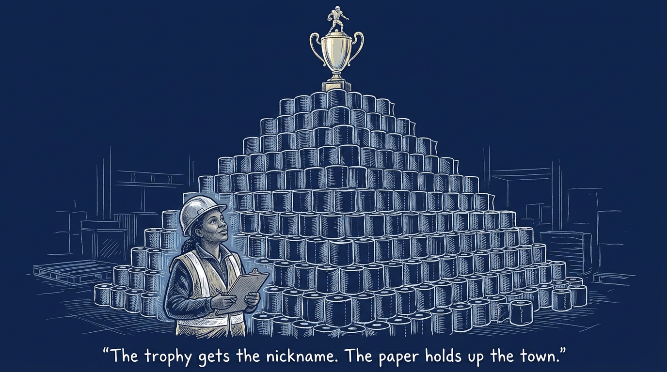 Image for &ldquo;Green Bay Calls Itself Titletown for 13 Football Championships. It's Been the World's Toilet Paper Capital Since 1920, and That Industry Never Had a Losing Season.&rdquo;