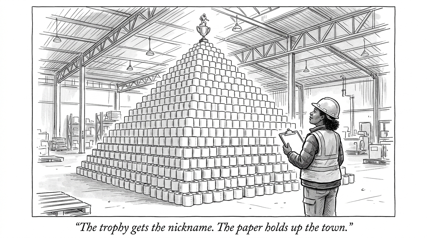 Image for &ldquo;Green Bay Calls Itself Titletown for 13 Football Championships. It's Been the World's Toilet Paper Capital Since 1920, and That Industry Never Had a Losing Season.&rdquo;