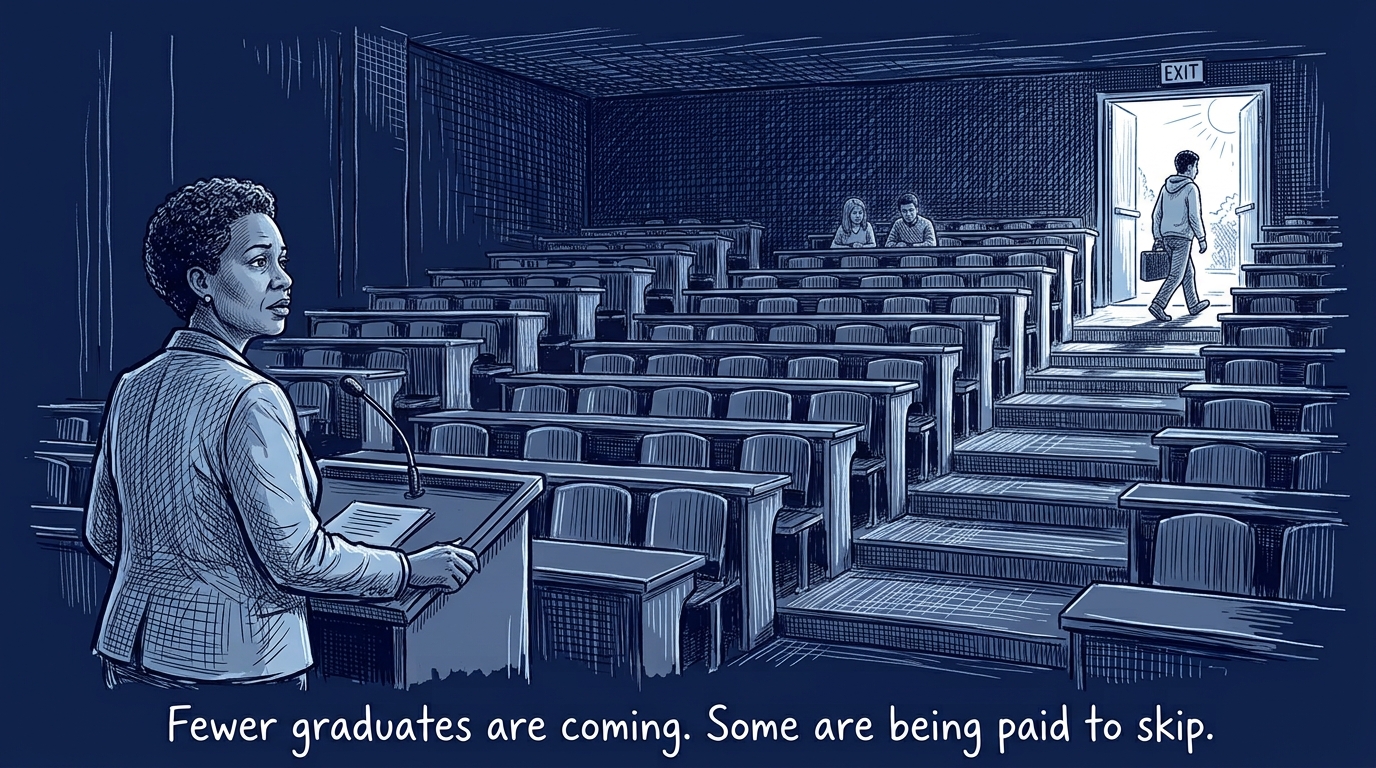 Image for &ldquo;High School Graduates Peak This Year, Then Decline for Sixteen Straight Years. Palantir Pays Teenagers $5,400 a Month to Skip College Entirely. Neither Trend Needs the Other to Be Real.&rdquo;