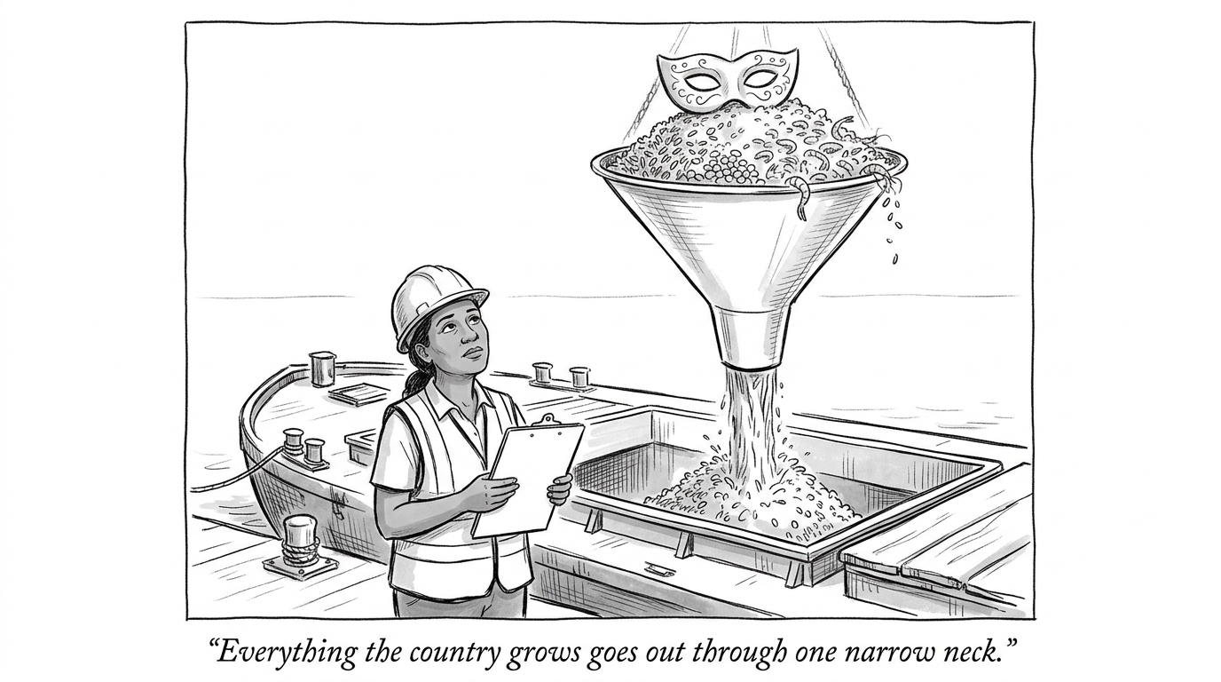 Image for &ldquo;New Orleans Is Known for Mardi Gras. It Also Ships 60% of the Country's Grain Exports and Produces a Quarter of the Nation's Seafood.&rdquo;