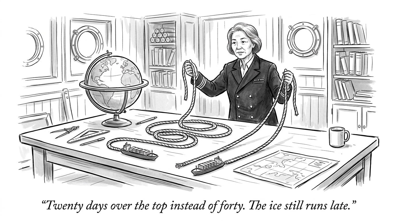 Image for &ldquo;A Cargo Ship Just Sailed From China to England Through the Arctic in 20 Days Instead of 40 -- Cutting the Trip in Half by Going Through Water That Was Frozen Solid a Generation Ago.&rdquo;