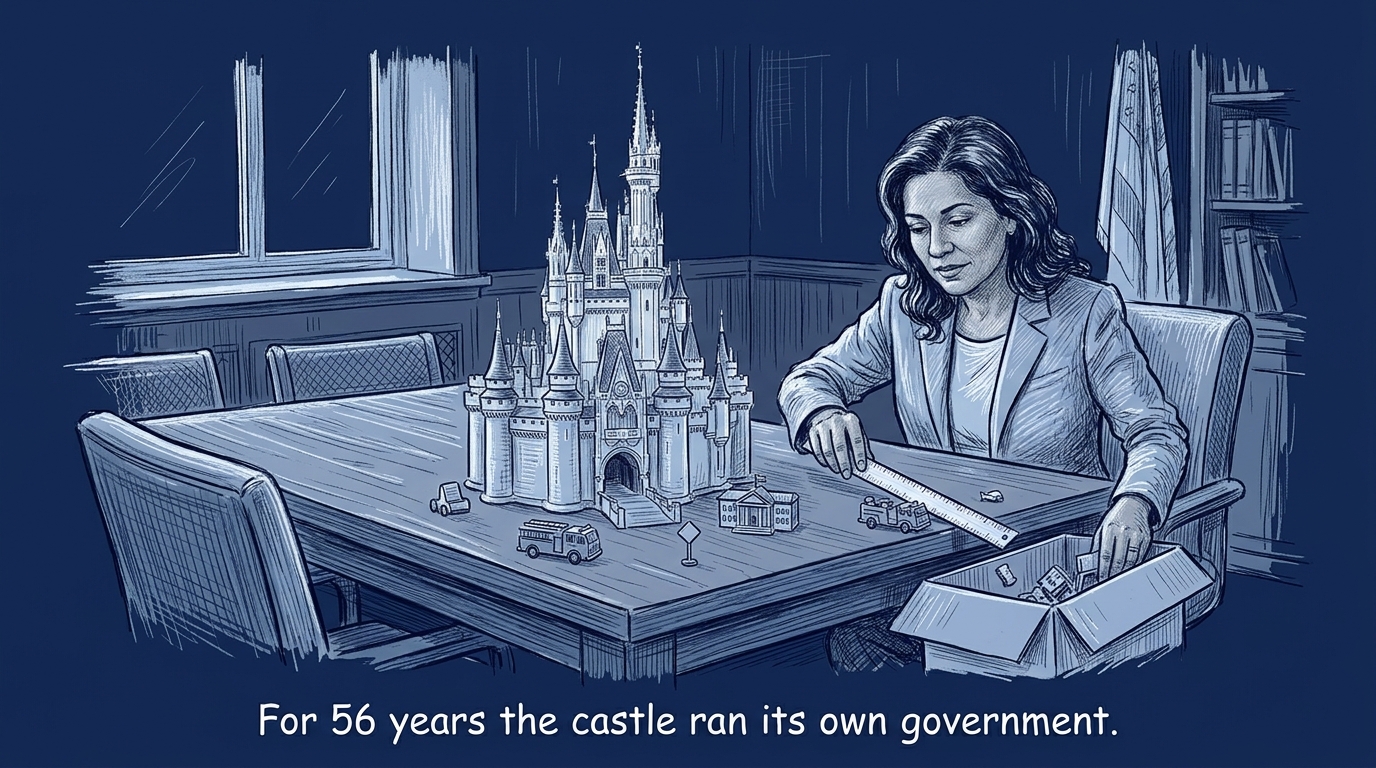 Image for &ldquo;For 56 Years, Disney Ran Its Own Government — Fire Department, Building Codes, Zoning, All of It. The State Took It Back in 2023.&rdquo;