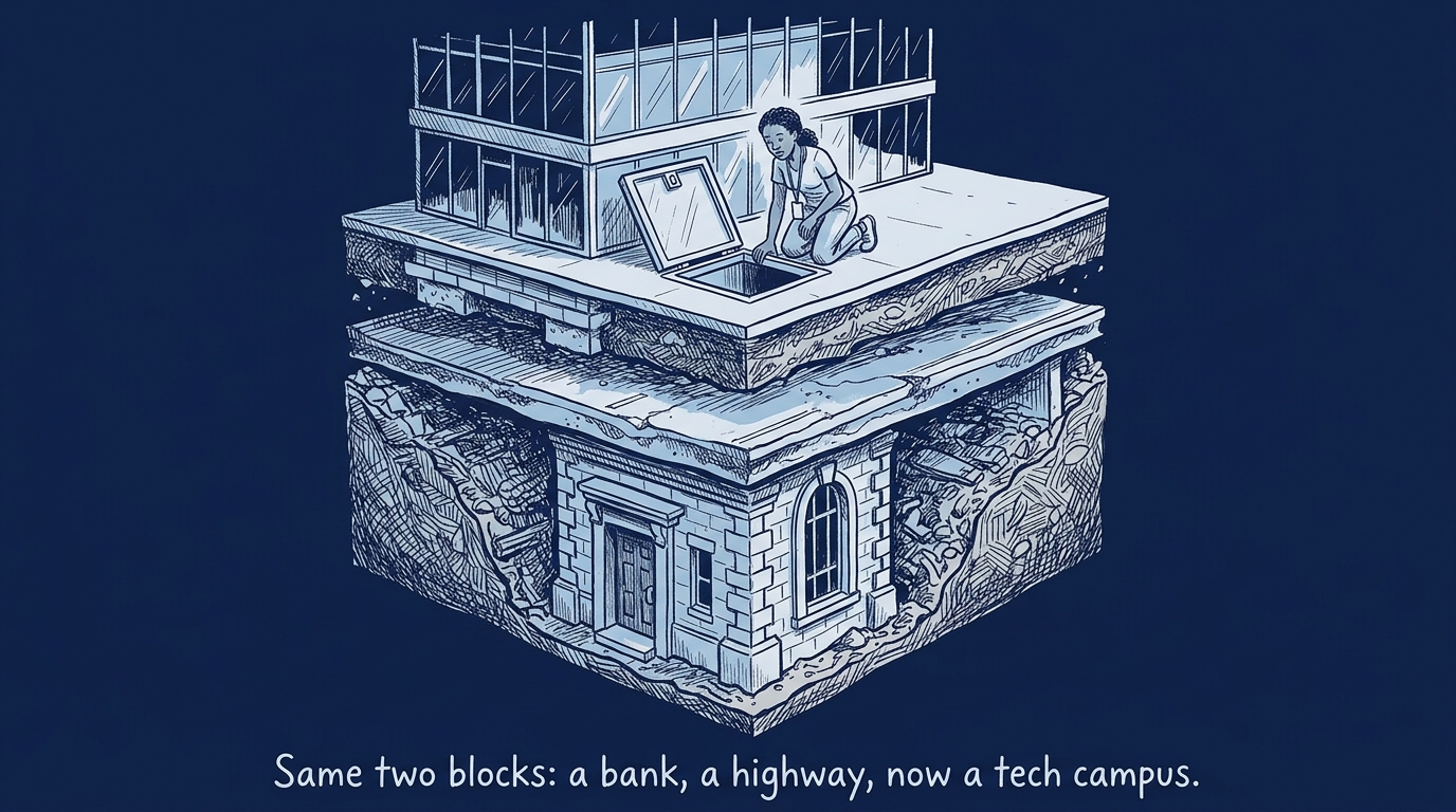 Image for &ldquo;Richmond Keeps Rebuilding the Same Two Blocks: A Bank in 1903, a Highway That Erased It, a Tech Cluster Today.&rdquo;