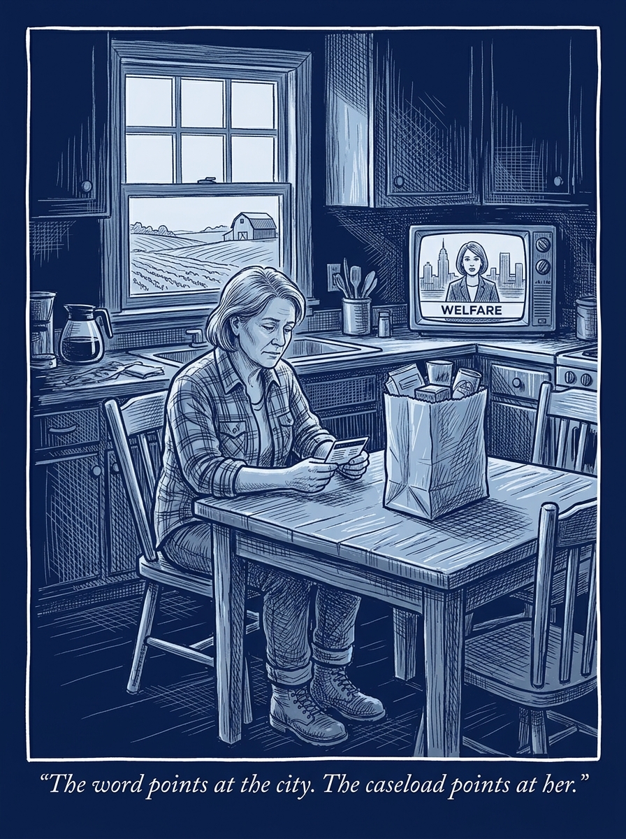 Image for &ldquo;Rural Counties Rely on Public Assistance at a Higher Rate Than Cities Do. Which Word Gets Used for That Reliance Depends on Who the Country Pictures Receiving It.&rdquo;