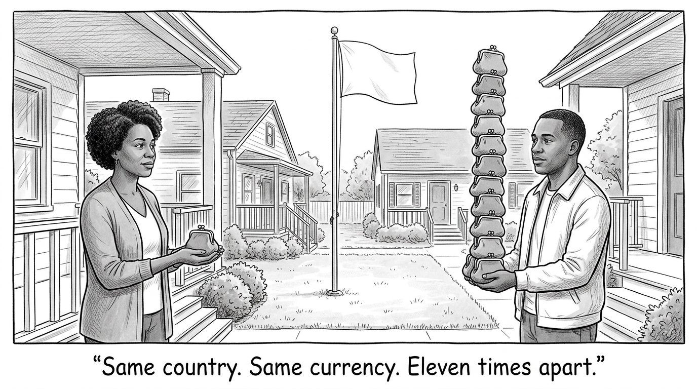 Image for &ldquo;Same country, same currency, eleven times the income&rdquo;