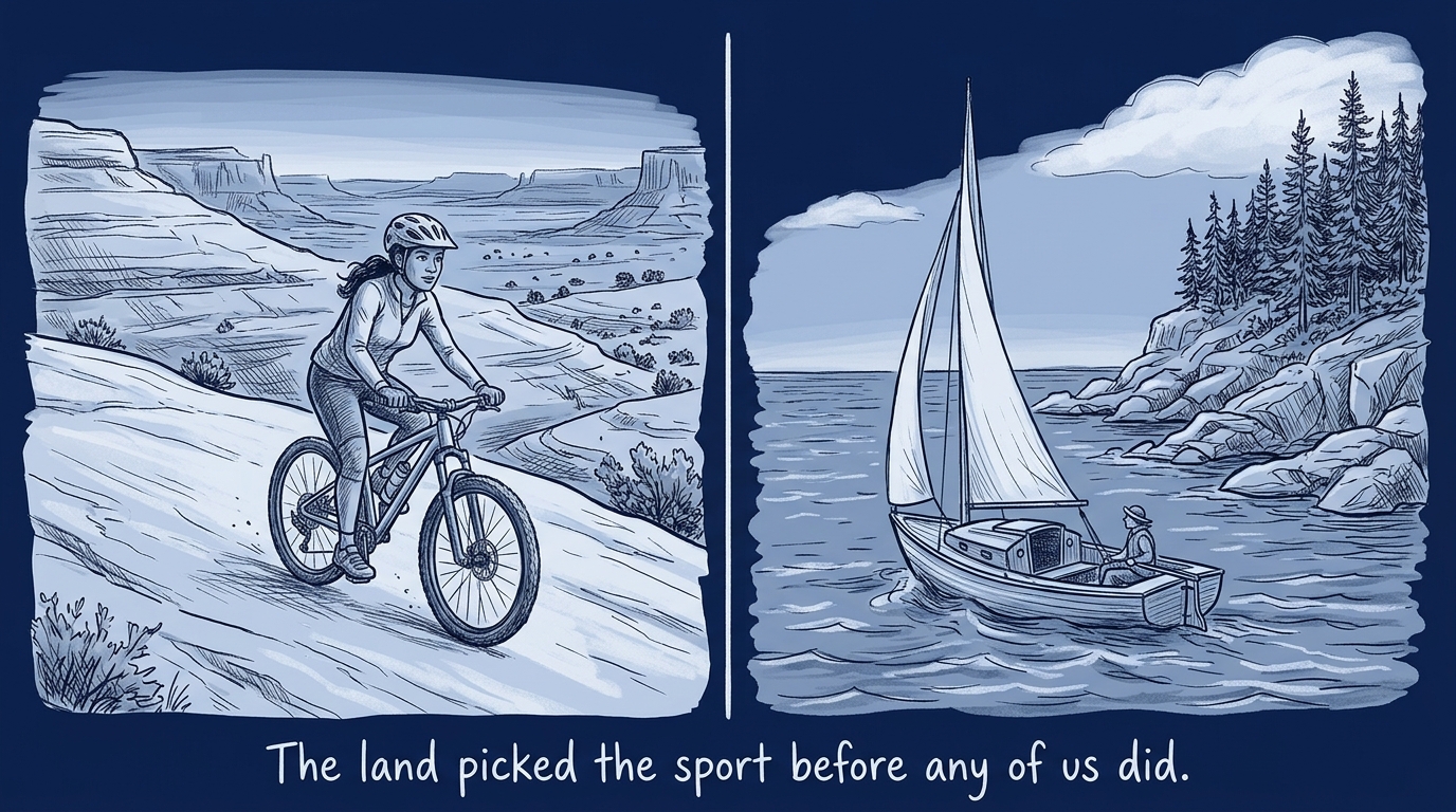 Image for &ldquo;Sector migration — why Moab became mountain biking's home, and Downeast Maine stayed sailing's&rdquo;