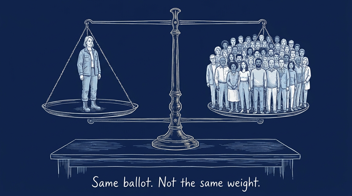 Image for &ldquo;One person, one vote -- except in the Senate, the Electoral College, and DC&rdquo;