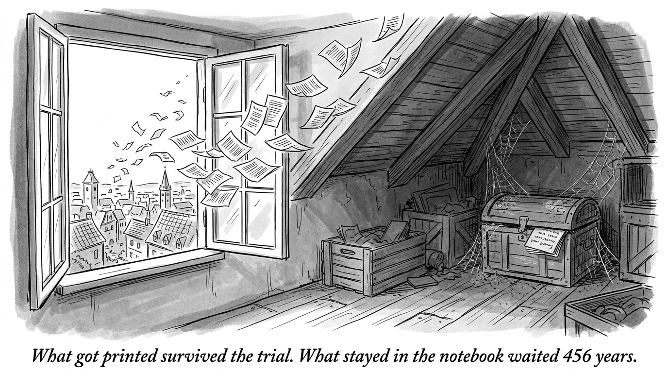 Image for &ldquo;Socrates Chose Death to Keep Examining. Galileo Recanted to Keep Living. Leonardo da Vinci Just Stopped Publishing -- and His Correct Discovery Waited 456 Years for Someone Else to Prove It.&rdquo;