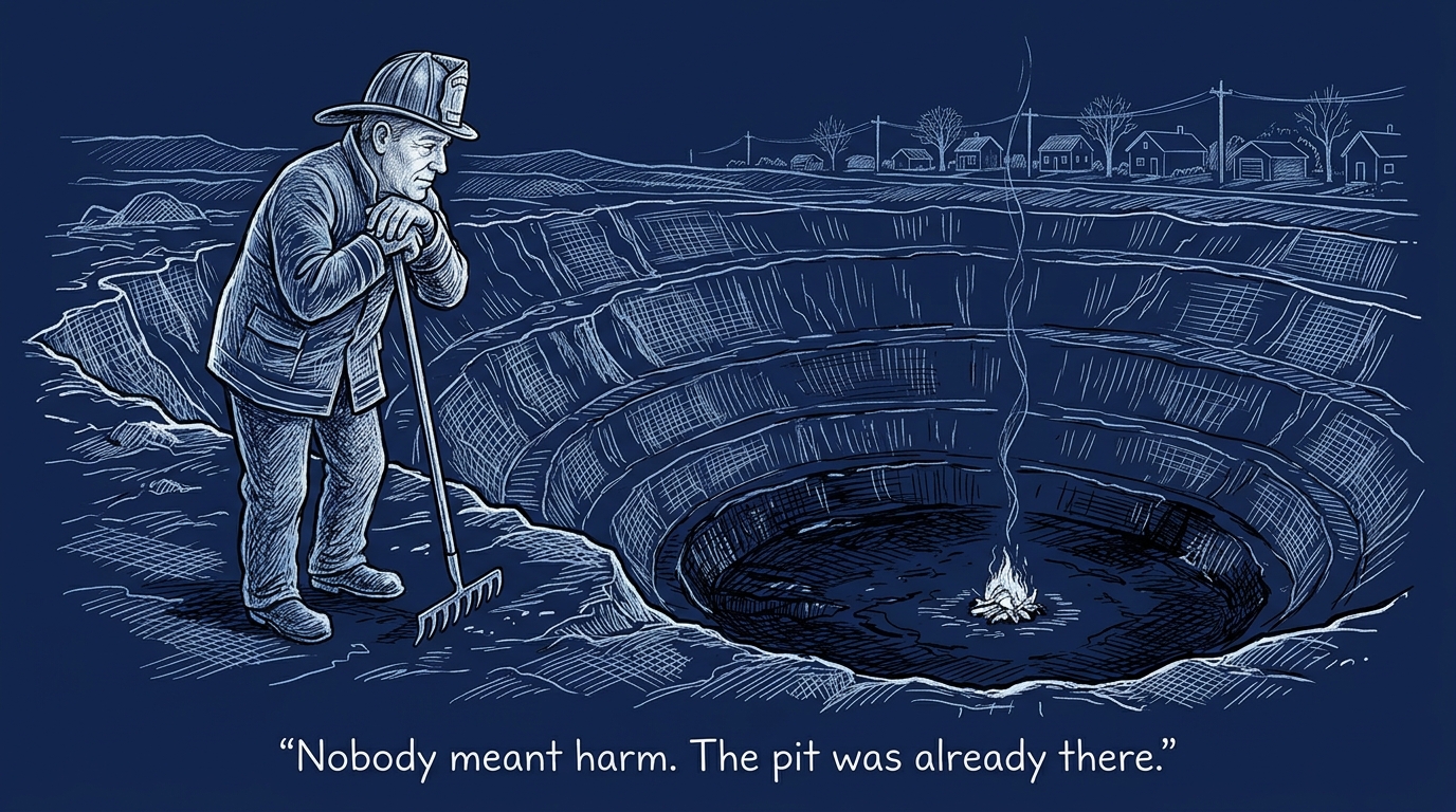 Image for &ldquo;The pit was already there when the fire started&rdquo;