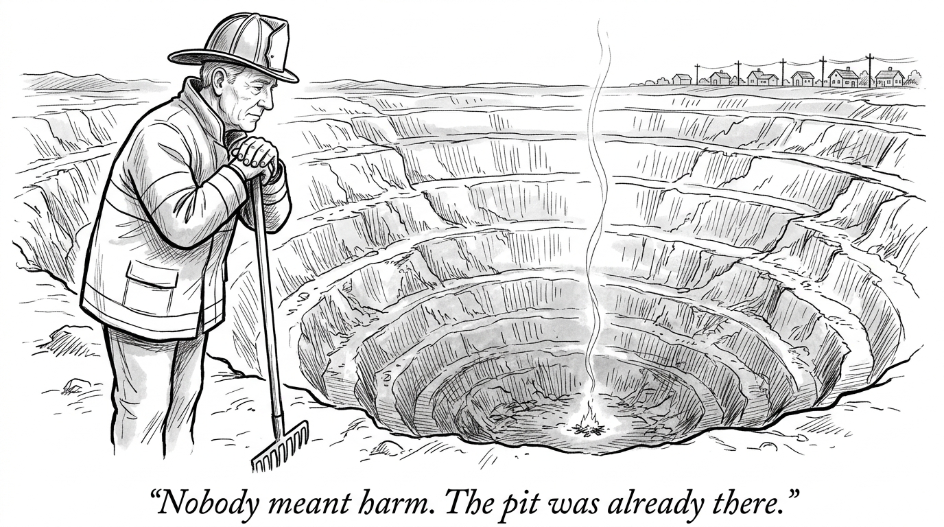 Image for &ldquo;The pit was already there when the fire started&rdquo;