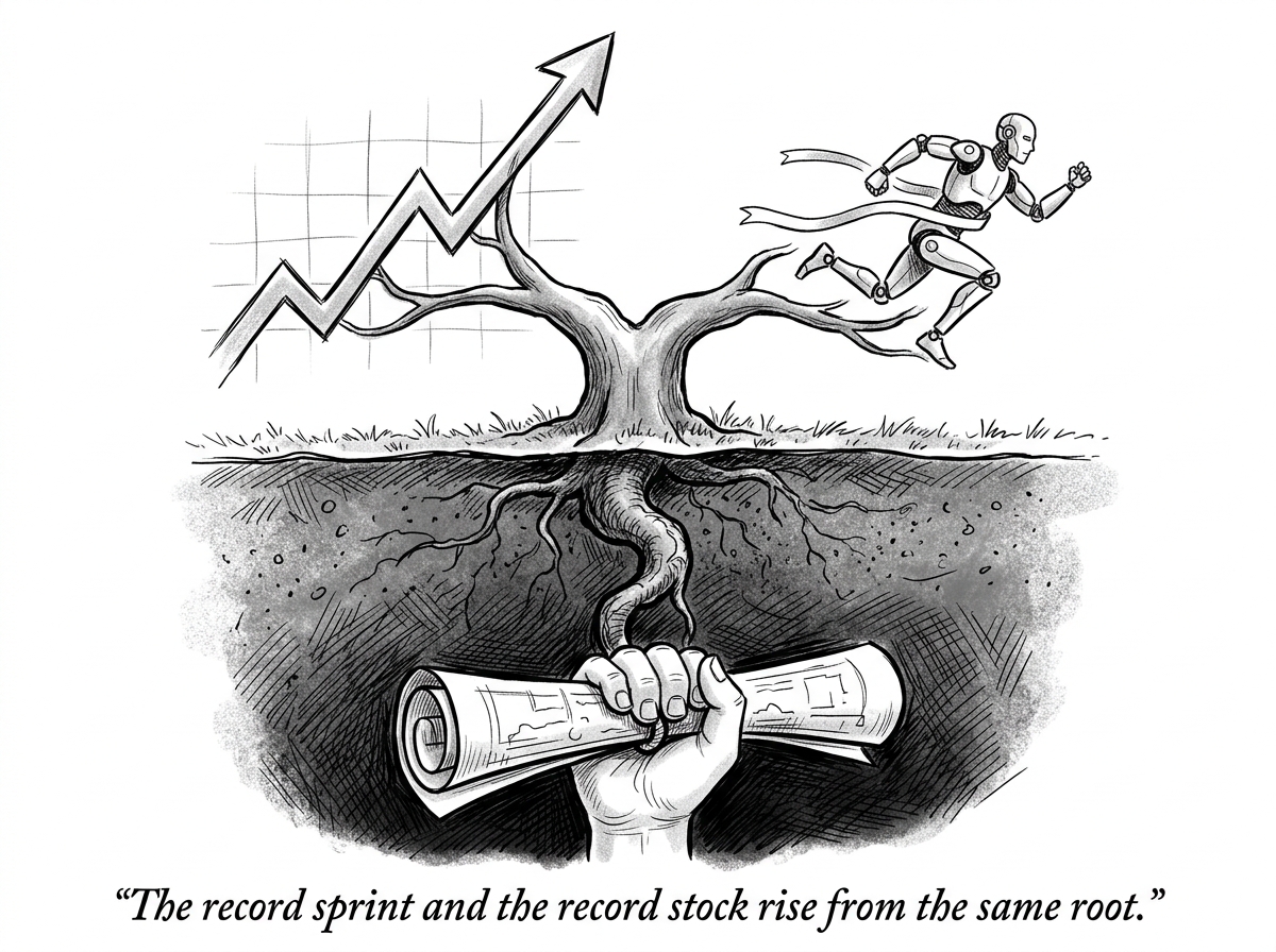 Image for &ldquo;Unitree's Stock Rose 629% on Its First Day Trading in Shanghai. Days Later, a Robot Co-Owned by the Chinese State Beat Usain Bolt's Time. Both Are the Same Industrial Policy.&rdquo;