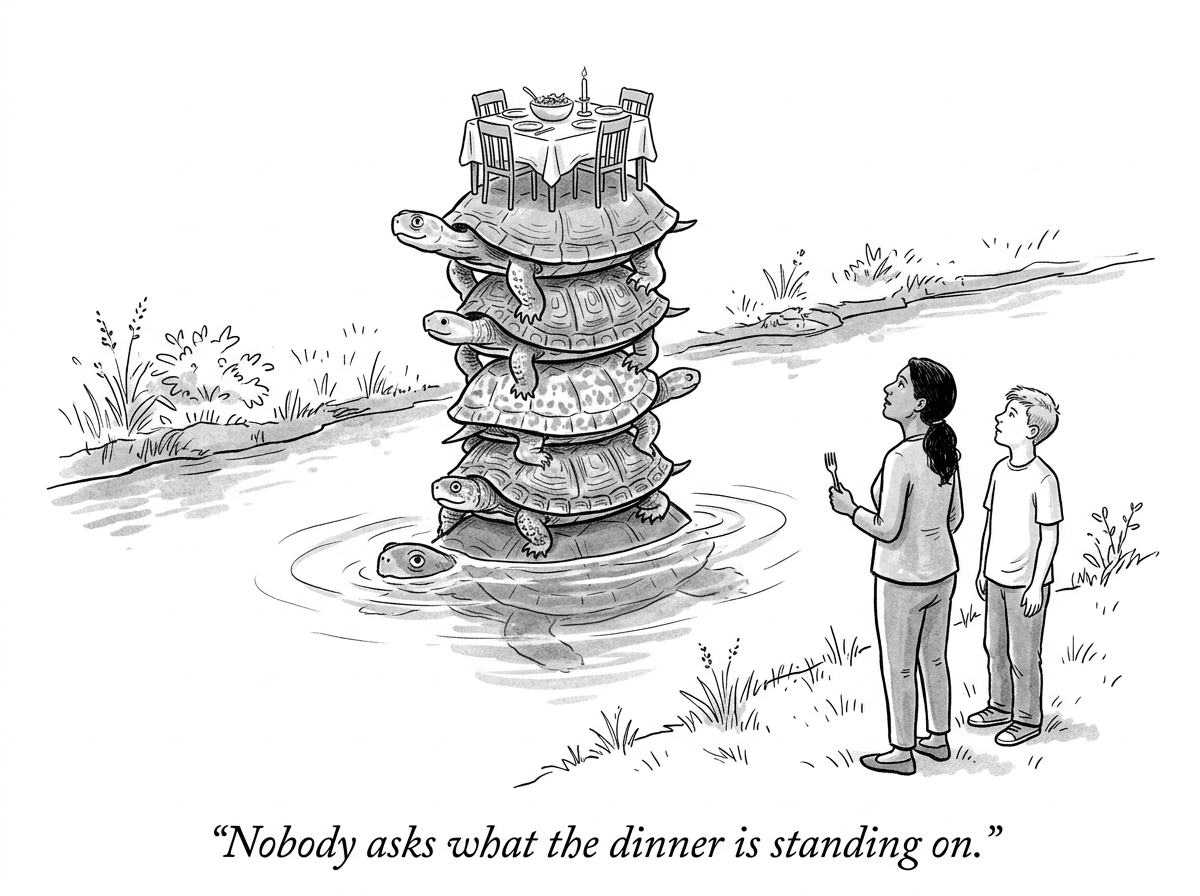 Image for &ldquo;Your Dinner Is Standing on Five Things You Have Never Had to Look At. One of Them Is a Waterway About 21 Miles Wide.&rdquo;